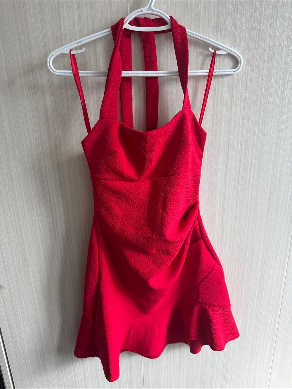 Red Mini Dress with Halter Straps - Unbranded